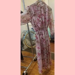 Floral high neck maxi dress